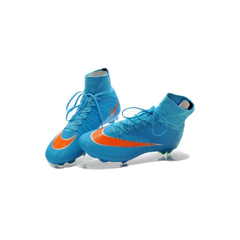blue and orange nike soccer cleats