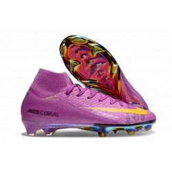 Nike Air Zoom Mercurial Superfly X Elite FG Cleat Purple Yellow