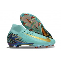 Nike Air Zoom Mercurial Superfly X Elite FG Cleat Ocean Cube Gold Blue