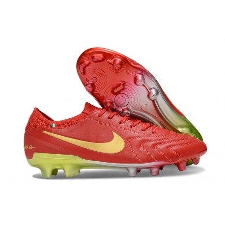Nike Tiempo Legend X Elite FG New Cleat Red Gold