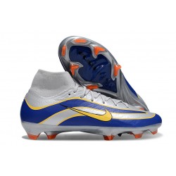 Nike Mercurial Superfly 10 Elite FG Football Shoes Silver Blue Yellow