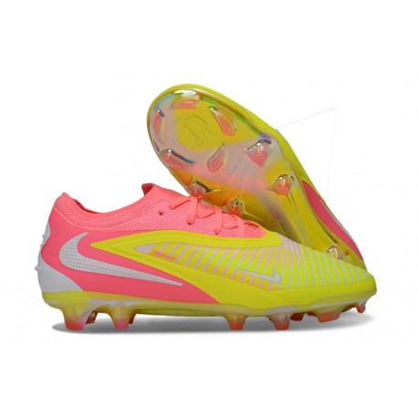 New Nike Phantom 6 Low Elite FG Boot Pink Yellow