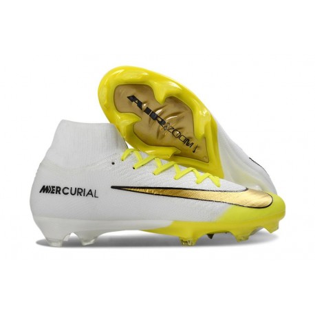 Nike Mercurial Superfly 10 Elite FG Boots White Yellow Golden