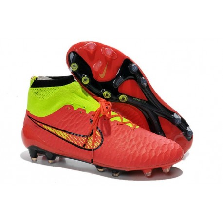 Nike New 2014 Football Boots Magista Obra FG Red Volt Black