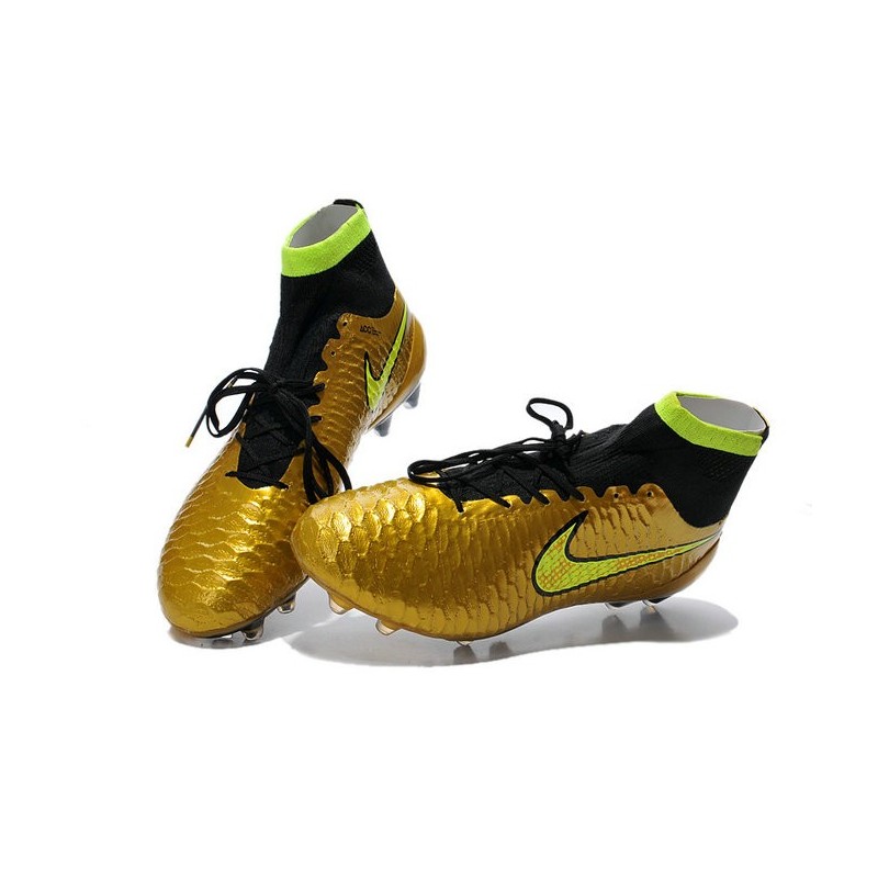 Nike New 2014 Soccer Cleats Gold Volt Black Magista Obra FG