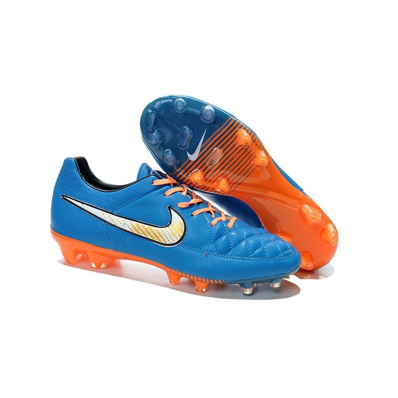 hoe ventilatie Vijf Nike Tiempo Legend V FG Firm Ground Football Boots Blue Orange White