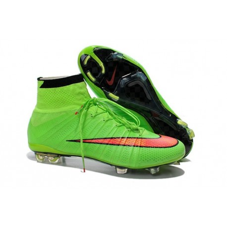 Nike Football Cleats Cheap 2014 Mercurial Superfly IV FG Green Hyper Punch