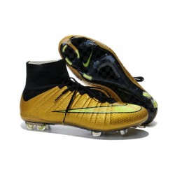 Nike Football Cleats Cheap 2014 Mercurial Superfly 4 FG Gold Black