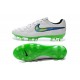 2015 White Green Nike Tiempo Legend V FG Firm Ground Football Boots