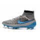 Top 2015 Men's Football Boots Nike Magista Obra FG With ACC Wolf Grey Turquoise Black