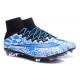 Nike Mercurial Superfly 4 FG Top Football Shoes White Blue Black