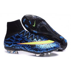 Nike Mercurial Superfly 4 FG Top Football Shoes Blue Yellow Black