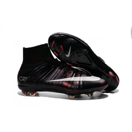 Cristiano Ronaldo Nike Mercurial Superfly CR7 FG Top Football Shoes Black White Red