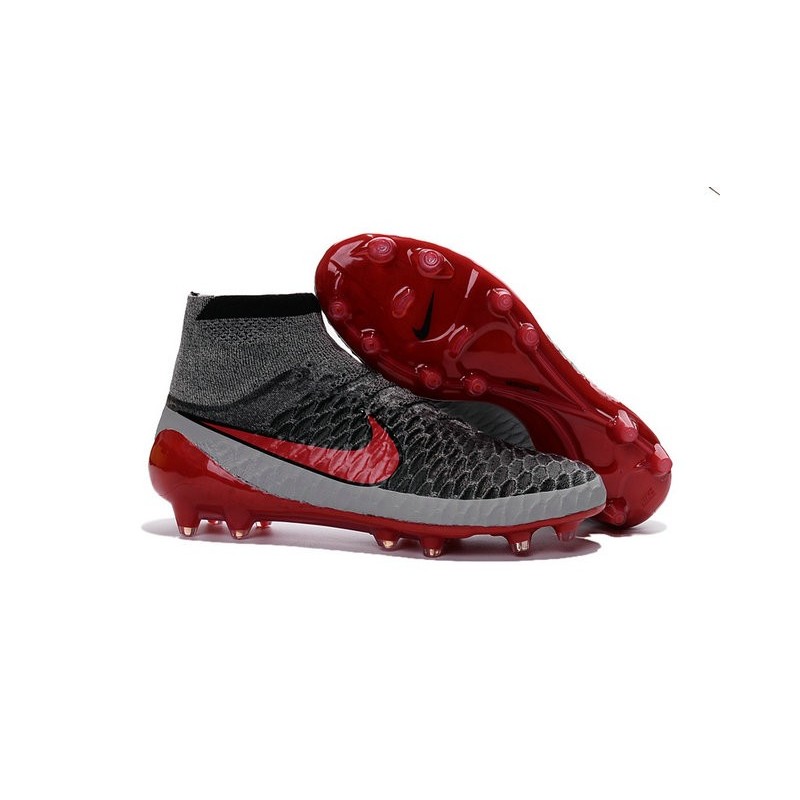 Nike New Magista Obra FG ACC Firm Ground Shoes Gray Red