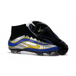 Limited Edition Nike Mercurial Superfly Heritage Boots Silver Blue Volt
