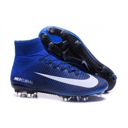 The Newest 2016 Nike Mercurial Superfly V FG ACC Boots Blue White