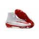 Nike Mercurial Superfly V FG High Top Soccer Cleats White Red