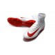 Nike Mercurial Superfly V FG High Top Soccer Cleats White Red