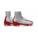 Nike Mercurial Superfly V FG High Top Soccer Cleats White Red