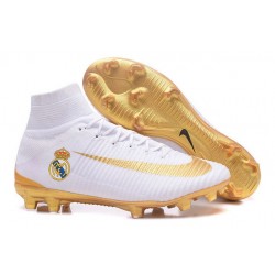 Nike Mercurial Superfly 5 FG Football Shoes Real Madrid FC White Gold