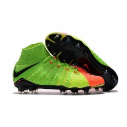 Nike Hypervenom Phantom III DF FG Firm Ground Boots Electric Green Orange Black