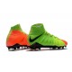 Nike Hypervenom Phantom III DF FG Firm Ground Boots Electric Green Orange Black