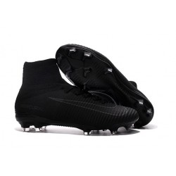 New 2017 Nike Mercurial Superfly V FG ACC Soccer Boots Black Grey