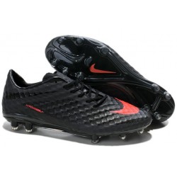 Men Nike HyperVenom Phantom FG Firm Ground Soccer Cleats Dark Charcoal Crimson Black