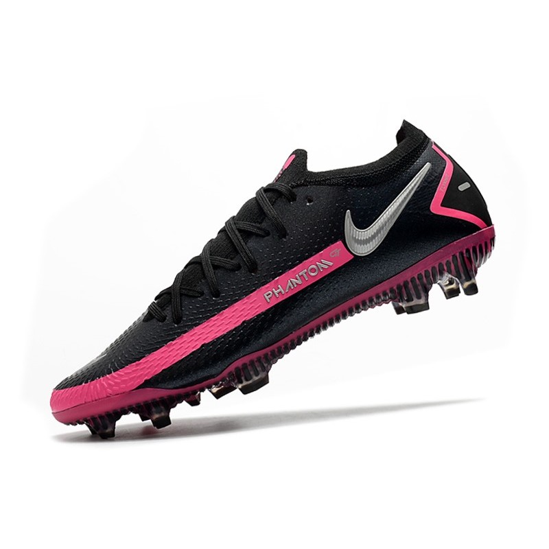 Nike Phantom GT Elite FG Soccer Cleat Black Pink Blast Metallic Silver
