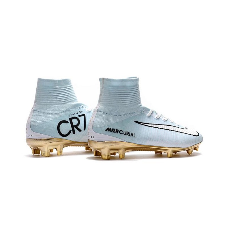 Ronaldo boots white hot sale and gold