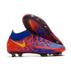 Nike Phantom GT Elite DF FG Soccer Shoes Blue Red Yellow