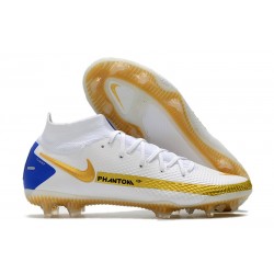 New Nike Phantom GT Elite DF FG White Gold Blue