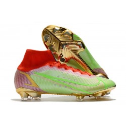 Nike Mercurial Superfly 8 Elite DF FG Green Red Gold