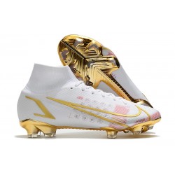 Nike Mercurial Superfly 8 Elite DF FG White Golden Pink