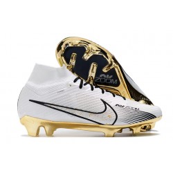 Nike Zoom Mercurial Superfly 9 Elite FG White Gold Black